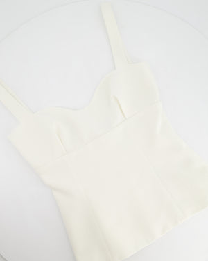 Emilia Wickstead Sweetheart Neckline Ivory Crepe Top Size UK 8 (FR 36)