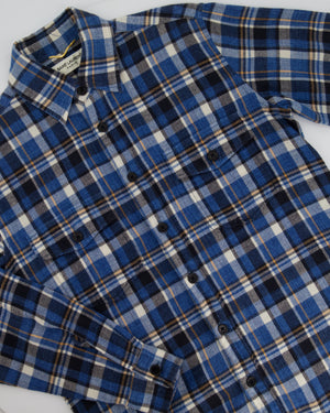 Saint Laurent Blue Plaid Long Sleeve Shirt Size S (UK 8)