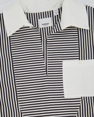 Burberry Black and White Striped Shirt with Pocket Detail IT 38 (UK 6)