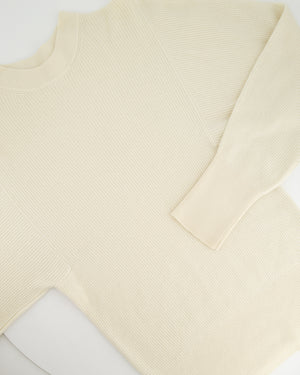 The Row Cream Crewneck Longline Cashmere Knit Jumper Size S (UK 8)