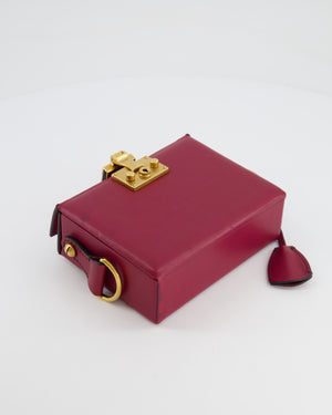 Christian Dior Burgundy Leather Dior Addict Box with Antique Gold Hardware