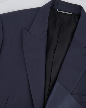 Christian Dior Navy Menswear Single Breasted Blazer with Satin Detail FR 50 (UK 40)