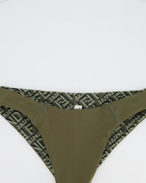 Fendi X Skims Khaki Longsleeve Swimwear Set Monogram Print Size S (UK 8)