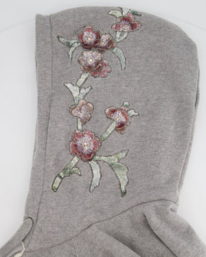 Gucci Grey 
Blind For Love
 Hoodie With Embroidery and Distressed Details Size S (UK 8)