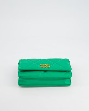 *HOT* Chanel 19 Green Wallet on Chain in Lambskin Leather with Mixed Hardware