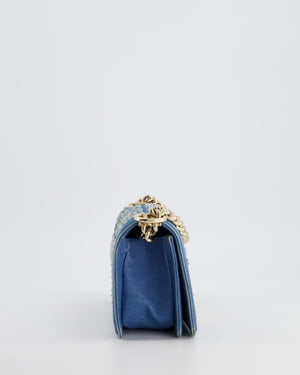 *HOT* Chanel Blue Small Boy Bag in Denim with Champagne Gold Hardware