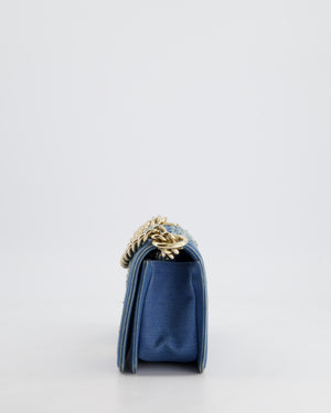 *HOT* Chanel Blue Small Boy Bag in Denim with Champagne Gold Hardware