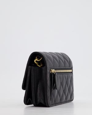 *HOT* Chanel Black Mini Seasonal Flap Bag In Lambskin Leather with Gold 
Black Hardware