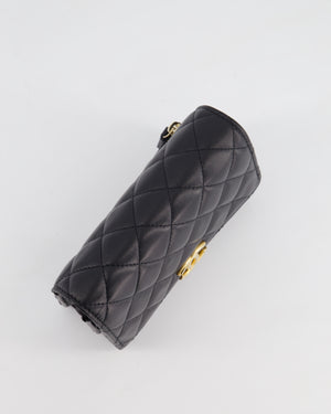 *HOT* Chanel Black Mini Seasonal Flap Bag In Lambskin Leather with Gold 
Black Hardware