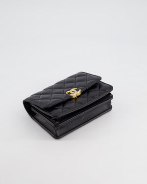 *HOT* Chanel Black Mini Seasonal Flap Bag In Lambskin Leather with Gold 
Black Hardware