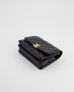 *HOT* Chanel Black Mini Seasonal Flap Bag In Lambskin Leather with Gold 
Black Hardware