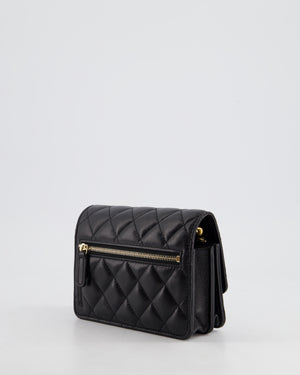 *HOT* Chanel Black Mini Seasonal Flap Bag In Lambskin Leather with Gold 
Black Hardware