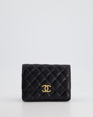 *HOT* Chanel Black Mini Seasonal Flap Bag In Lambskin Leather with Gold 
Black Hardware