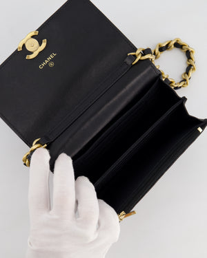 *HOT* Chanel Black Mini Seasonal Flap Bag In Lambskin Leather with Gold 
Black Hardware