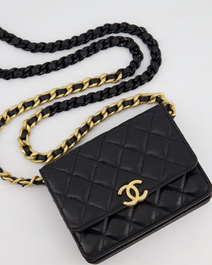 *HOT* Chanel Black Mini Seasonal Flap Bag In Lambskin Leather with Gold 
Black Hardware