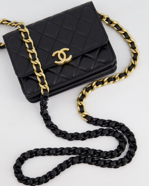 *HOT* Chanel Black Mini Seasonal Flap Bag In Lambskin Leather with Gold 
Black Hardware