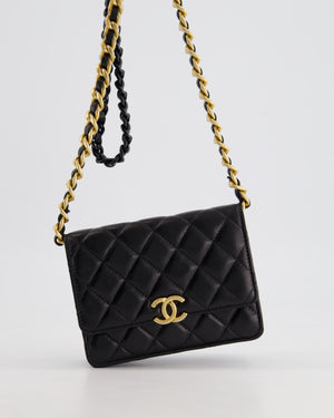 *HOT* Chanel Black Mini Seasonal Flap Bag In Lambskin Leather with Gold 
Black Hardware