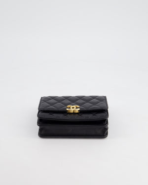 *HOT* Chanel Black Mini Seasonal Flap Bag In Lambskin Leather with Gold 
Black Hardware