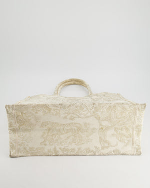 Christian Dior Cream 
Gold Dioriviera Toile De Jouy Large Book Tote Bag RRP £2,550