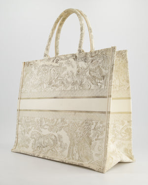 Christian Dior Cream 
Gold Dioriviera Toile De Jouy Large Book Tote Bag RRP £2,550