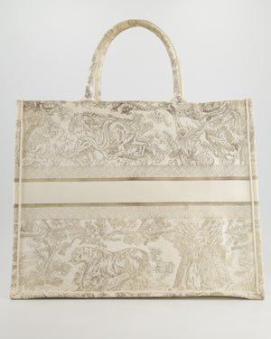 Christian Dior Cream 
Gold Dioriviera Toile De Jouy Large Book Tote Bag RRP £2,550