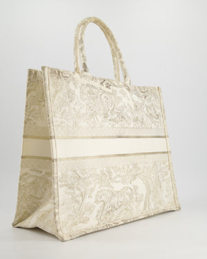 Christian Dior Cream 
Gold Dioriviera Toile De Jouy Large Book Tote Bag RRP £2,550