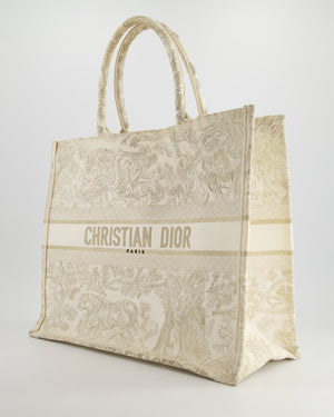 Christian Dior Cream 
Gold Dioriviera Toile De Jouy Large Book Tote Bag RRP £2,550