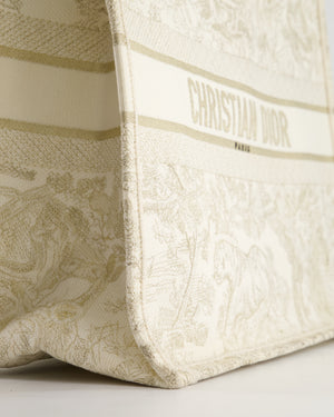 Christian Dior Cream 
Gold Dioriviera Toile De Jouy Large Book Tote Bag RRP £2,550