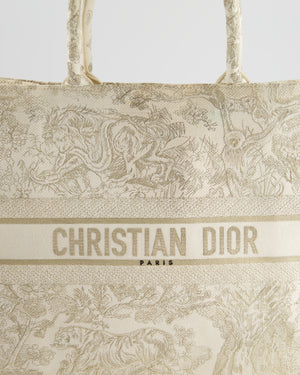 Christian Dior Cream 
Gold Dioriviera Toile De Jouy Large Book Tote Bag RRP £2,550