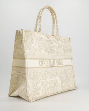 Christian Dior Cream 
Gold Dioriviera Toile De Jouy Large Book Tote Bag RRP £2,550