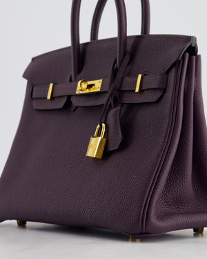 *HOT COLOUR* Hermès Birkin 25cm Retourne Bag in Raisin Togo Leather with Gold Hardware