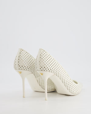 Tom Ford White Perforated Leather Heels Size EU 38