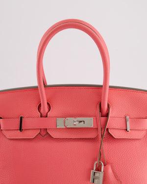 Hermès Birkin 30cm Retourne Bag in Rose Lipstick Togo Leather and Palladium Hardware