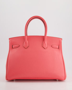 Hermès Birkin 30cm Retourne Bag in Rose Lipstick Togo Leather and Palladium Hardware