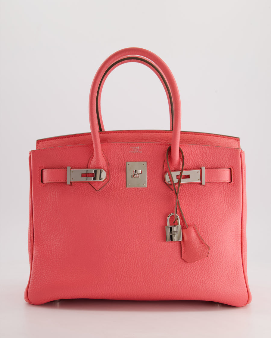 Hermès Birkin 30cm Retourne Bag in Rose Lipstick Togo Leather and Palladium Hardware