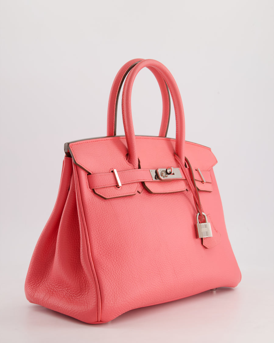 Hermès Birkin 30cm Retourne Bag in Rose Lipstick Togo Leather and Palladium Hardware