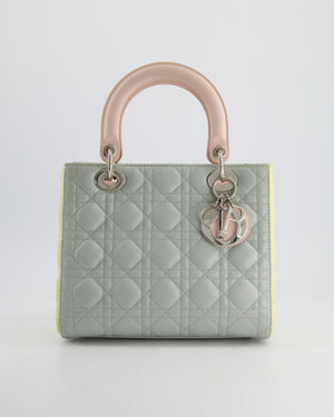 Christian Dior Tricolour Medium Lady Dior Bag in Cannage Lambskin Leather with Silver Hardware RRP £5,300