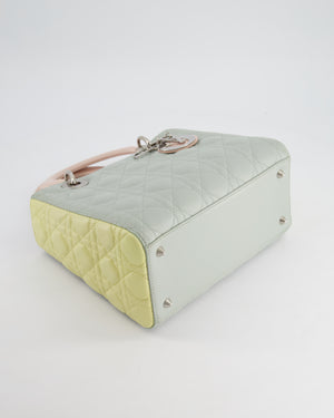 Christian Dior Tricolour Medium Lady Dior Bag in Cannage Lambskin Leather with Silver Hardware RRP £5,300