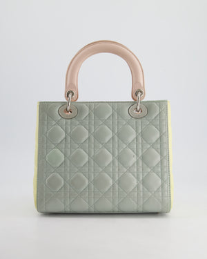 Christian Dior Tricolour Medium Lady Dior Bag in Cannage Lambskin Leather with Silver Hardware RRP £5,300