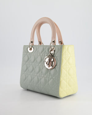 Christian Dior Tricolour Medium Lady Dior Bag in Cannage Lambskin Leather with Silver Hardware RRP £5,300