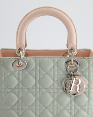 Christian Dior Tricolour Medium Lady Dior Bag in Cannage Lambskin Leather with Silver Hardware RRP £5,300