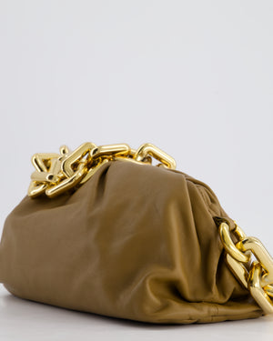 Bottega Veneta Brown Mud Chain Pouch Bag in Nappa Leather with Gold Hardware