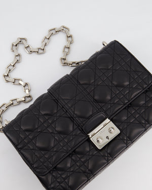 Christian Dior Black Cannage Miss Dior Leather Bag With Silver Hardware