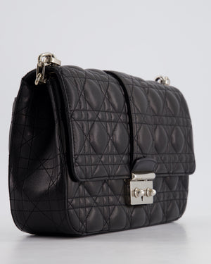 Christian Dior Black Cannage Miss Dior Leather Bag With Silver Hardware