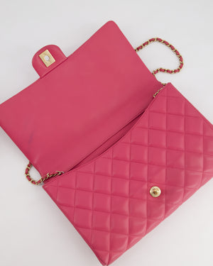 Chanel Pink Timeless Clutch on Chain in Lambskin Leather with Brushed Gold Hardware