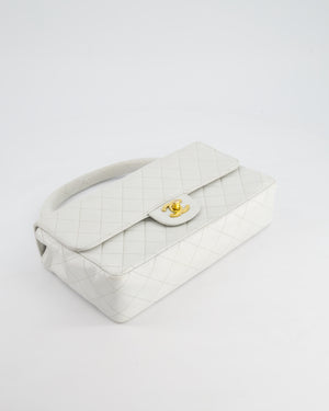 Chanel Vintage White Matelasse Leather Top Handle Bag with 24K Gold Hardware