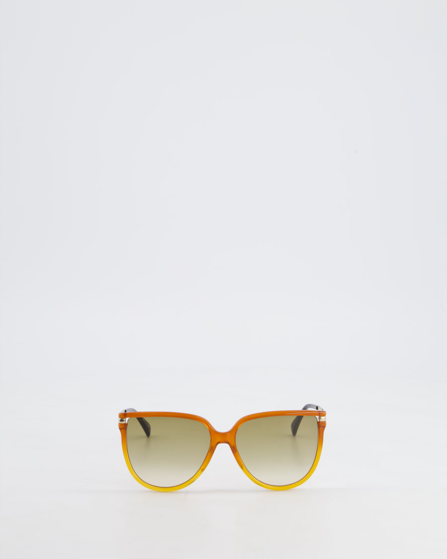 Givenchy Brown Acetate Sunglasses with Gold Arms