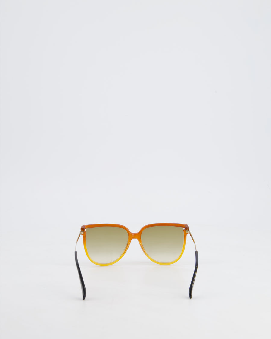 Givenchy Brown Acetate Sunglasses with Gold Arms