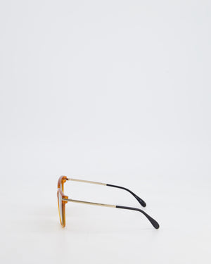 Givenchy Brown Acetate Sunglasses with Gold Arms