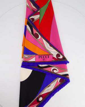 Emilio Pucci Multi-Coloured Silk Abstract Print Tie Top Size One Size